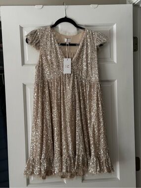 Women’s Sequin Party Dress - Champagne